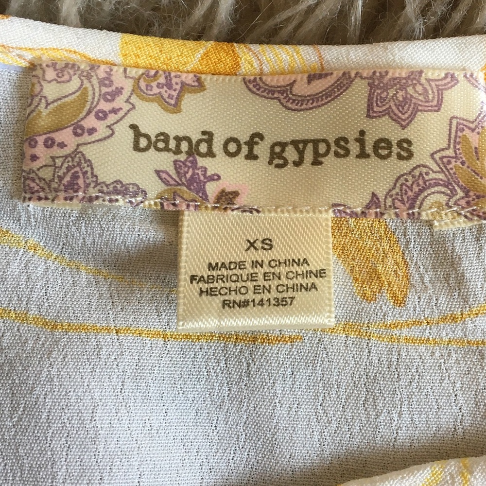 Band of Gypsies Crop Blouse boho white & gold size xs - Picture 4 of 6